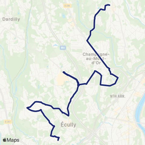 TCL Scolaires Collège Sacré Coeur (Écully) map