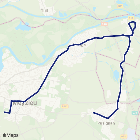 TCL Scolaires Lycées Beltrame et Ste-Marie Lyon (Meyzieu) map