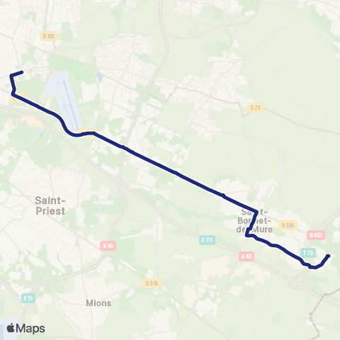 TCL Scolaires Lycée Jean-Paul Sartre (Bron) map