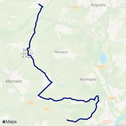 TCL Scolaires Beauvallon Pyramides - Collège la Perrière map