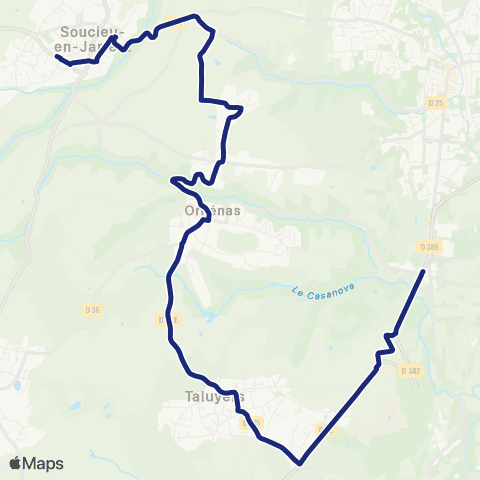 TCL Scolaires Vourles Sept Chemins - Collège la Perrière map