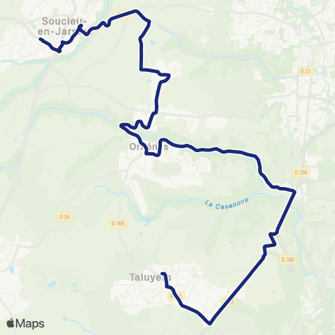 TCL Scolaires Orliénas Pl. de l'Église - Collège la Perrière map