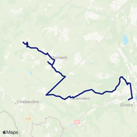 TCL Scolaires St Genoux - Givors Gare Ville map