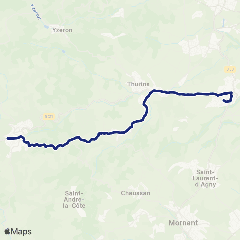 TCL Scolaires Soucieu-en-Jarrest Mairie - Collège le Petit Pont map