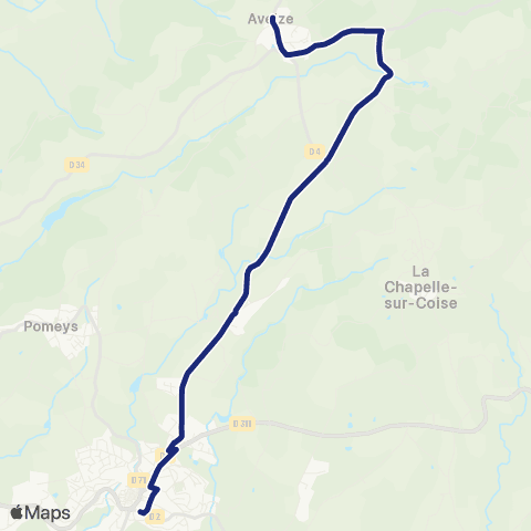 TCL Scolaires Aveize Bourg - Parking Charles de Gaulle map