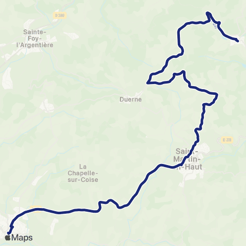 TCL Scolaires Yzeron Bourg - Parking Charles de Gaulle map