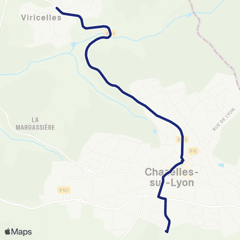 TCL Scolaires Viricelles Bourg - Gare rout. du Plasson map