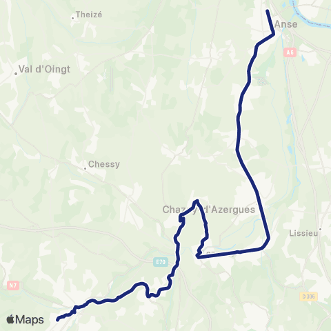 TCL Scolaires Route de Villefranche - Collège des 4 Vents map