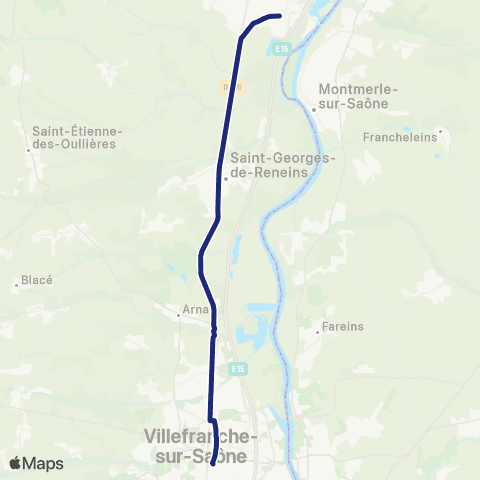 TCL Scolaires Villefranche - Belleville map