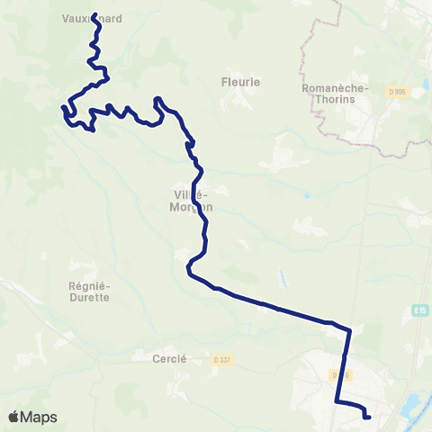 TCL Scolaires Vauxrenard - Belleville map