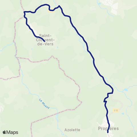 TCL Scolaires Saint-Clément-de-vers - Propières map