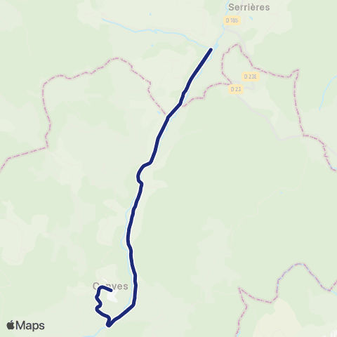 TCL Scolaires Serrières - Cenves - Serrières map