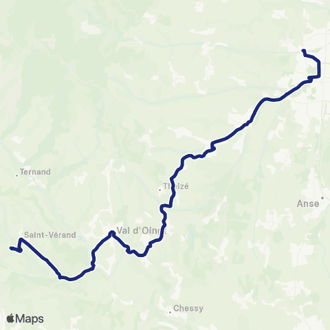 TCL Scolaires St-Vérand / Val-d'Oingt - Gleizé map