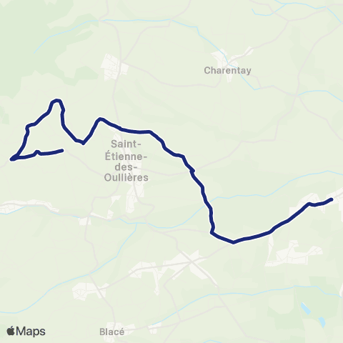 TCL Scolaires St-Étienne-la-Varenne - St-Georges-de-Reneins map