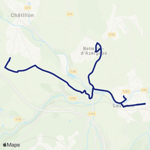 TCL Scolaires Lozanne - Châtillon map