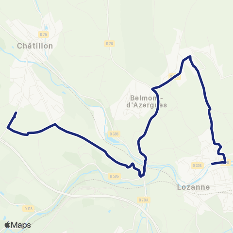 TCL Scolaires Lozanne - Châtillon map