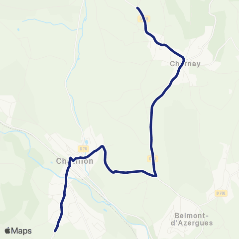 TCL Scolaires Charnay - Châtillon-d'Azergues map