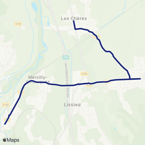 TCL Scolaires Les Chères - Civrieux-d'Azergues map