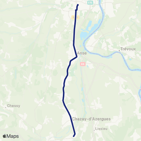 TCL Scolaires Villefranche - Civrieux d'Azergues map