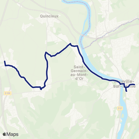 TCL Scolaires Les Chères - Neuville-sur-Saône map