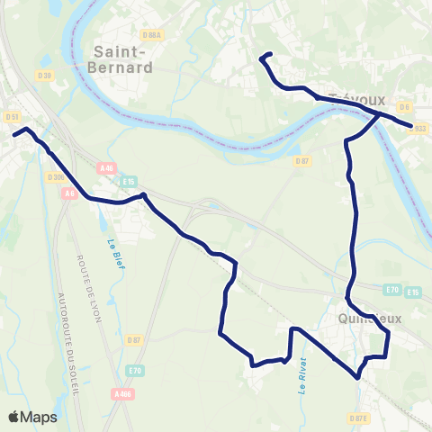 TCL Scolaires Anse - Trevoux map