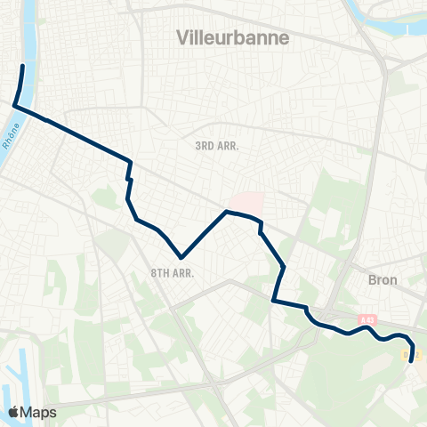 TCL Cité Intl - Cordeliers - Parilly Univ. Hippodrome map
