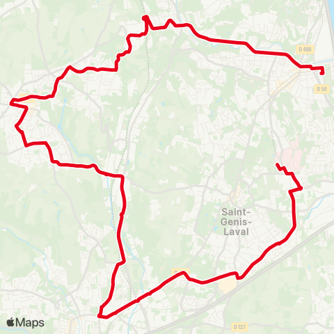 TCL Gare d'Oullins - St-Genis-Laval Hôp. Sud map