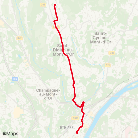 TCL Gare de Vaise - Saint Fortunat map