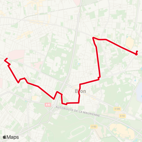TCL Grange blanche - Bron Sept Chemins map