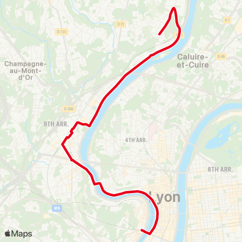 TCL Perrache / Gare de Vaise - Cité Édouard Herriot map