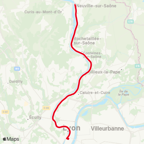 TCL Bellecour St Exupéry - Neuville map