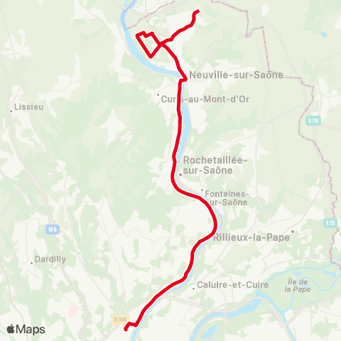 TCL Gare de Vaise - St Romain / Genay Proulieu map