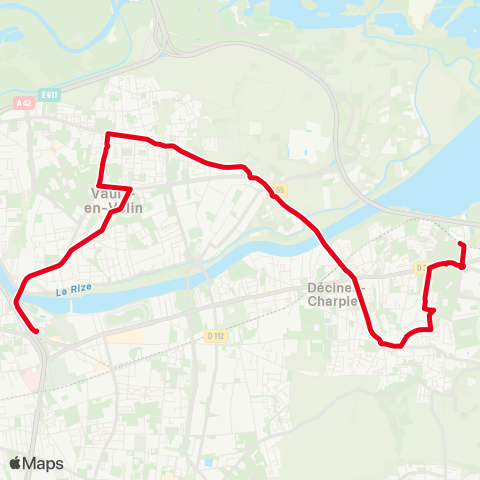 TCL Laurent Bonnevay - Vaulx O'Hara / Décines Grand Large map