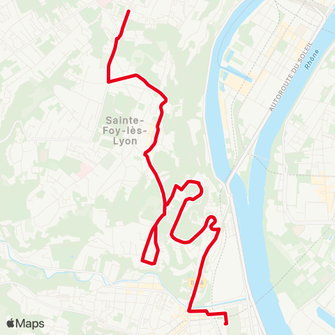 TCL Gare d'Oullins - Ste Foy Place St Luc map