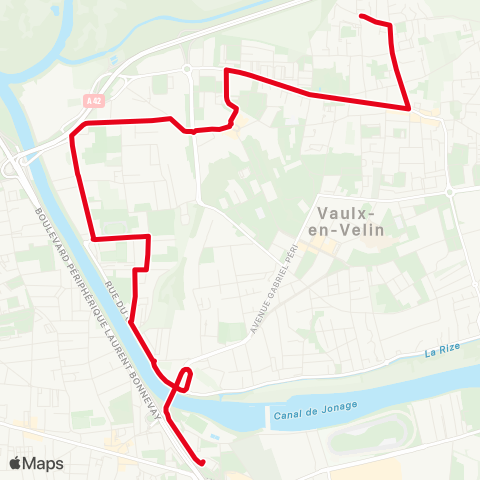 TCL Laurent Bonnevay - Vaulx Lamartine map