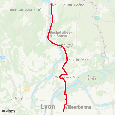 TCL Gare Part Dieu Vivier Merle - Neuville map