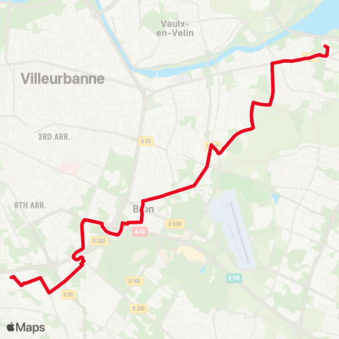 TCL Vénissieux la Borelle - Décines Grand Large map