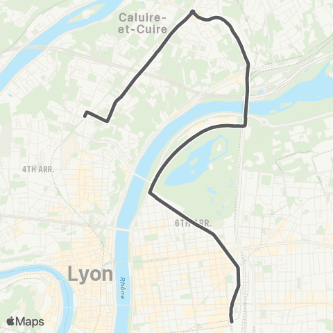 TCL Gare Part-Dieu Vivier-Merle - Cuire map