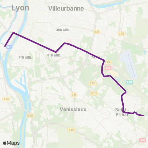 TCL Montrochet - Saint Priest Bel Air map