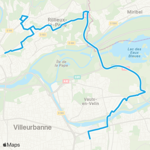 TCL Vaulx la Soie - Caluire Chemin Petit map