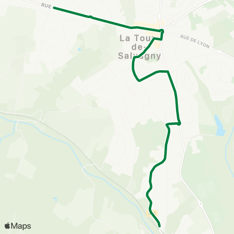 TCL La Tour de Salvagny Mairie - Chambettes-Mairie-Gare-Mairie map