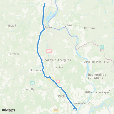 TCL Villefranche-sur-Saône - Lyon map