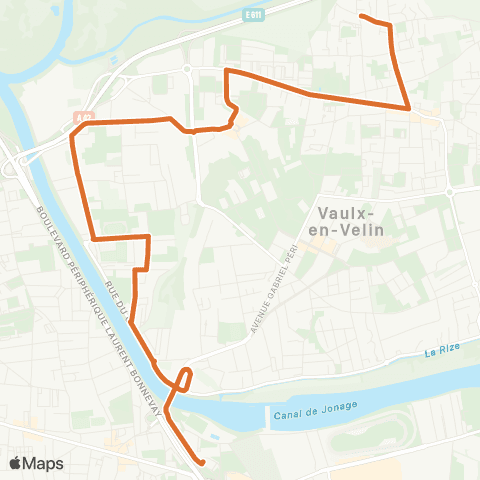 TCL Laurent Bonnevay - Vaulx Lamartine map
