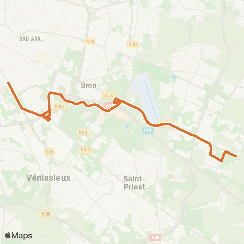 TCL Lycée Lumière - Manissieux Pierre blanche map