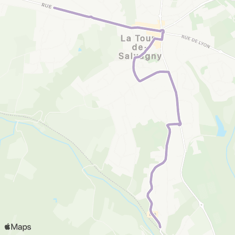 TCL La Tour de Salvagny Mairie - Chambettes-Mairie-Gare-Mairie map