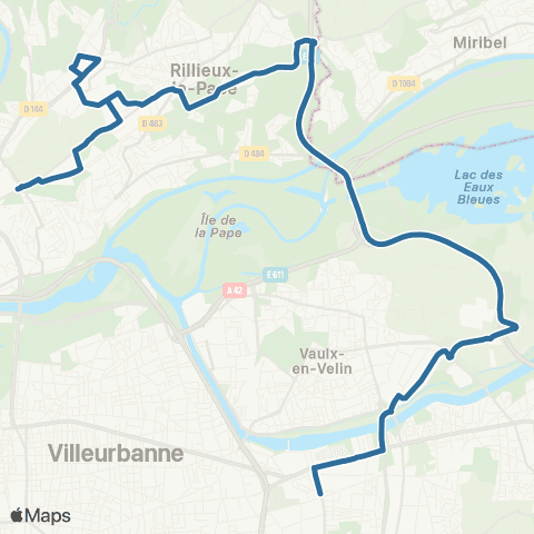 TCL Vaulx la Soie - Caluire Chemin Petit map