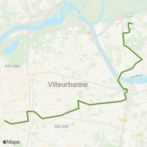 TCL Saxe Gambetta - Vaulx-en-Velin la Grappinière map