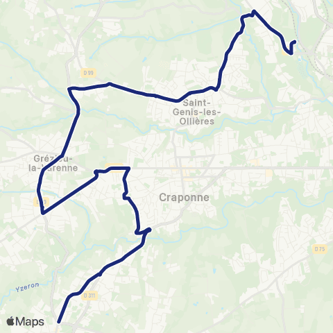 TCL Scolaires Lycée Blaise Pascal (Charbonnières-les-Bains) map