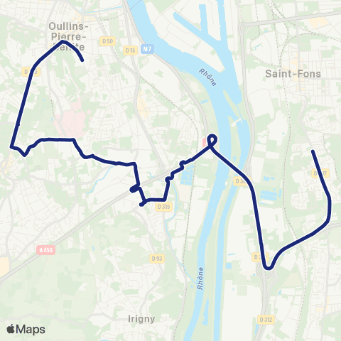 TCL Scolaires St-Thom. d'Aquin & ND Bon Conseil (Oullins & St-Genis-Laval) map