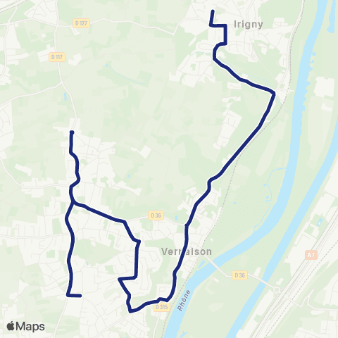 TCL Scolaires Collège Daisy Georges Martin (Irigny) map